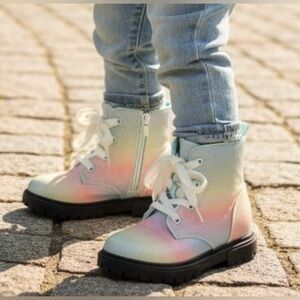 Girls Cat & Jack Pastel Glitter Boots SZ 12